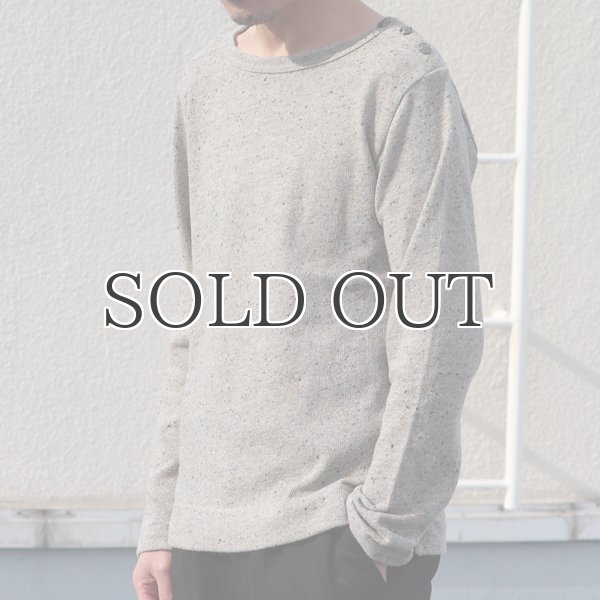 画像5: ブリティッシュ天竺3ボタンボートネック長袖ニット【MADE IN JAPAN】『日本製』/ Upscape Audience (5)