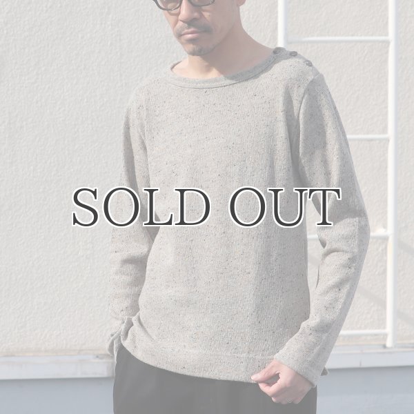 画像3: ブリティッシュ天竺3ボタンボートネック長袖ニット【MADE IN JAPAN】『日本製』/ Upscape Audience (3)