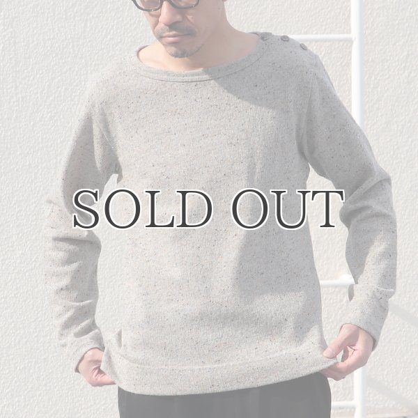 画像4: ブリティッシュ天竺3ボタンボートネック長袖ニット【MADE IN JAPAN】『日本製』/ Upscape Audience (4)