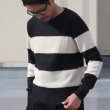 画像5: 【RE PRICE/価格改定】French Linen（フレンチリネン）鹿の子太ボーダークルーネック長袖ニット【MADE IN JAPAN】『日本製』/ Upscape Audience (5)
