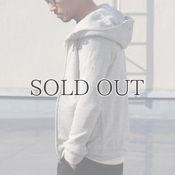 画像5: mix杢裏毛3ボタンスタンドカラーフードジップパーカー【MADE IN JAPAN】 【送料無料】 / Upscape Audience (5)