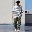 画像8: 「尾州」12オンス パネルボーダー ボートネック ハーフスリーブ ボクシーTシャツ【MADE IN JAPAN】『日本製』/ Upscape Audience (8)