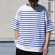 画像11: 「尾州」12オンス パネルボーダー ボートネック ハーフスリーブ ボクシーTシャツ【MADE IN JAPAN】『日本製』/ Upscape Audience (11)