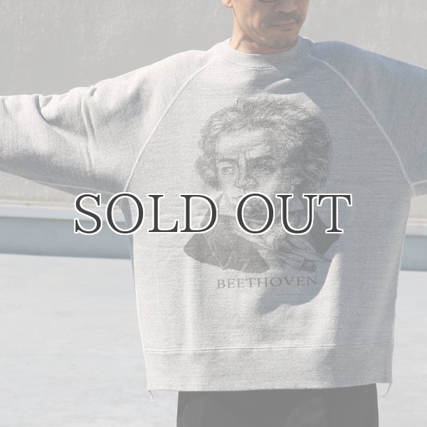画像3: 19/7吊編裏毛 Beethoven プリント ラグランスウェット【MADE IN TOKYO】『東京製』/ Upscape Audience (3)