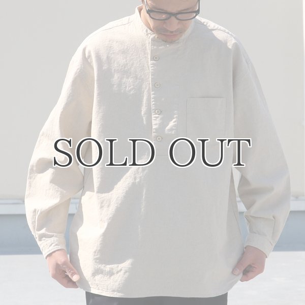画像3: 綿麻ビンテージソフトキャンバス コックオーバー ボクシーシャツ【MADE IN JAPAN】『日本製』/ Upscape Audience (3)