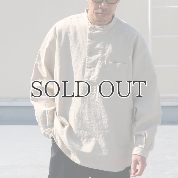 画像4: 綿麻ビンテージソフトキャンバス コックオーバー ボクシーシャツ【MADE IN JAPAN】『日本製』/ Upscape Audience (4)