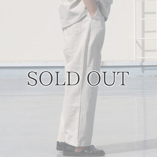 画像4: 綿麻ビンテージソフトキャンバス ベイカー ワイドイージーパンツ【MADE IN JAPAN】『日本製』【送料無料】 / Upscape Audience (4)