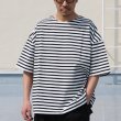 画像3: VORTEX 8オンス（MVS天竺）ロシアンボーダー ボートネック ハーフスリーブ Tシャツ【MADE IN JAPAN】『日本製』/ Upscape Audience (3)