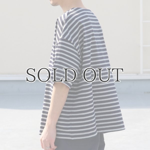 画像15: VORTEX 8オンス(MVS天竺)ロシアンボーダー ボートネック ハーフスリーブ Tシャツ【MADE IN JAPAN】『日本製』/ Upscape Audience (15)