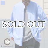 画像: 播州織オックスフォードシャンブレー バンドカラー 長袖 ボクシーAラインシャツ【MADE IN JAPAN】『日本製』/ Upscape Audience