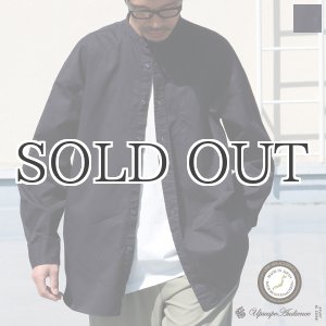 画像: 遠州織7オンス チノクロス バンドカラー 長袖 ボクシーAライン シャツ【MADE IN JAPAN】『日本製』/ Upscape Audience
