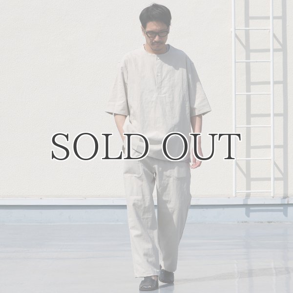 画像7: 綿麻ビンテージソフトキャンバス スリーピング ハーフスリーブ シャツ【MADE IN JAPAN】『日本製』/ Upscape Audience (7)