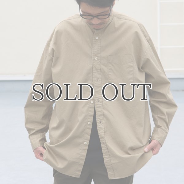画像5: 遠州織7オンス チノクロス バンドカラー 長袖 ボクシーAライン シャツ【MADE IN JAPAN】『日本製』/ Upscape Audience (5)