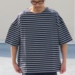 画像2: VORTEX 8オンス（MVS天竺）ロシアンボーダー ボートネック ハーフスリーブ Tシャツ【MADE IN JAPAN】『日本製』/ Upscape Audience (2)