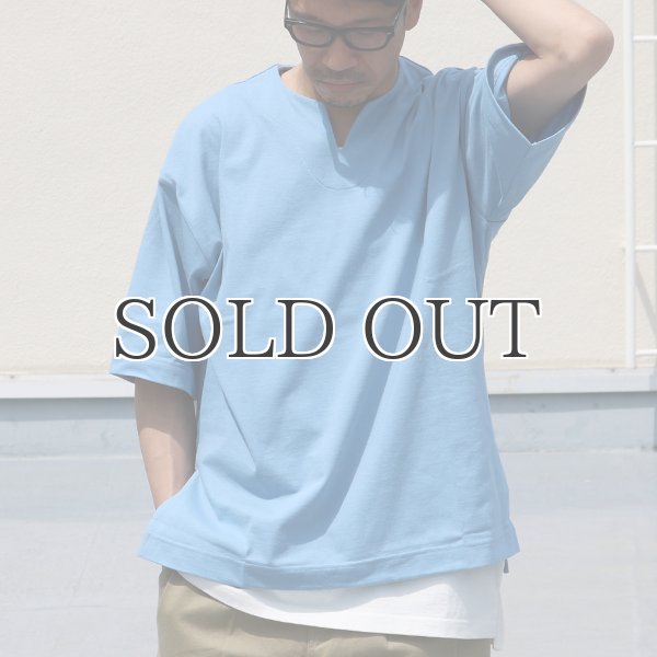 画像2: 17/1 空紡糸天竺（12オンス） キーネック ハーフスリーブ Tシャツ【MADE IN JAPAN】『日本製』/ Upscape Audience (2)