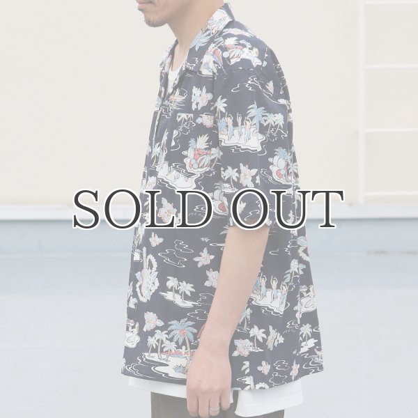 画像5: コットンレーヨン ヴィンテージアロハ柄 オープンカラー ハーフスリーブ シャツ【MADE IN JAPAN】『日本製』/ Upscape Audience (5)