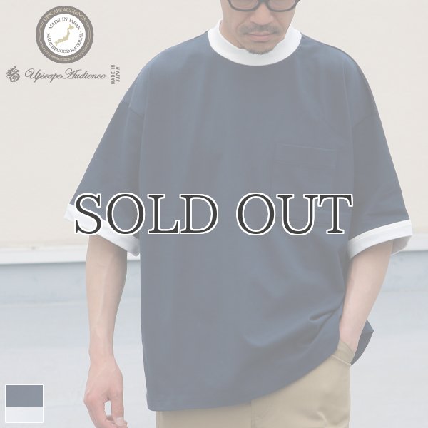 画像1: VORTEX 8オンス（MVS天竺）モックネック リンガー ハーフスリーブ Tシャツ【MADE IN JAPAN】『日本製』/ Upscape Audience (1)