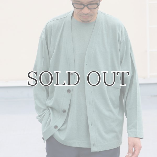画像4: PREMIERE LINEN(プレミアリネン)コットン天竺 Vネックカーディガン【MADE IN JAPAN】『日本製』 / Upscape Audience (4)
