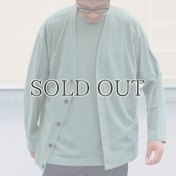 画像3: PREMIERE LINEN(プレミアリネン)コットン天竺 Vネックカーディガン【MADE IN JAPAN】『日本製』 / Upscape Audience (3)