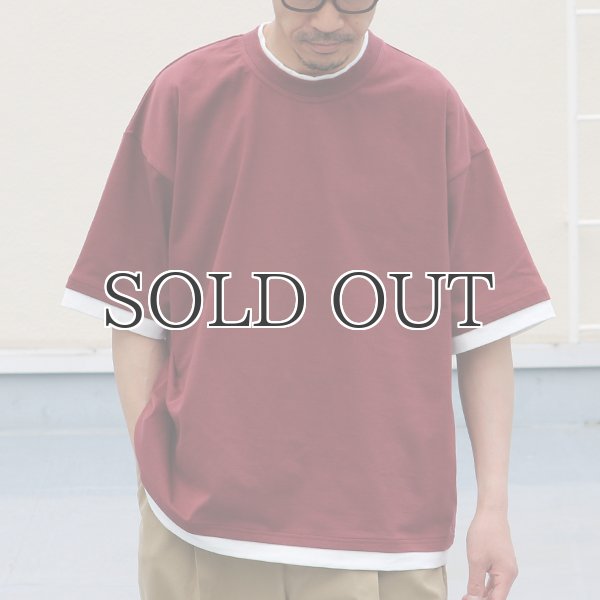 画像3: VORTEX 8オンス(MVS天竺) フェイクレイヤード クルーネック ハーフスリーブTシャツ【MADE IN JAPAN】『日本製』/ Upscape Audience (3)