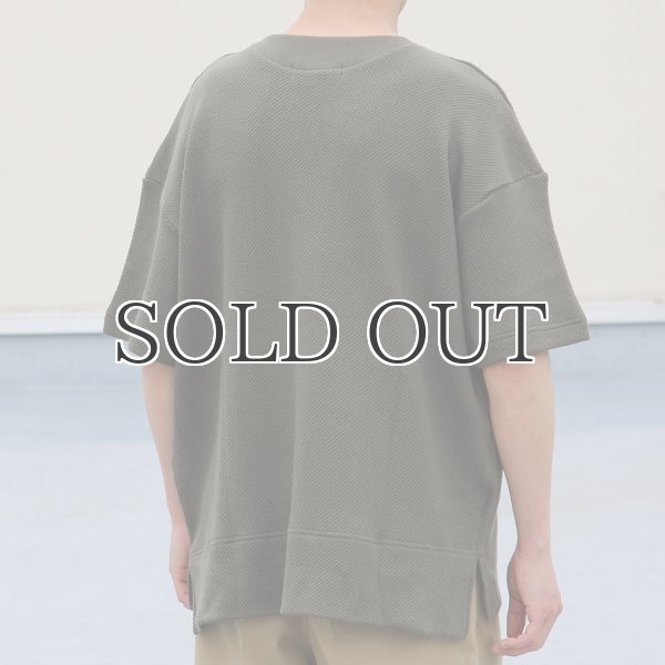 画像5: ローゲージストレッチ カノコダブルフェイス サイドスリット ハーフスリーブTシャツ【MADE IN JAPAN】『日本製』 / Upscape Audience (5)