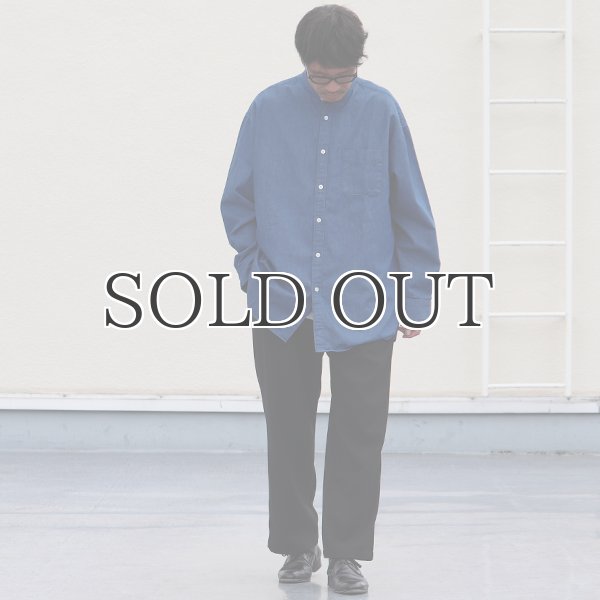 画像10: 「備中備後」 6オンス デニム バンドカラー ボクシーAライン 長袖シャツ【MADE IN JAPAN】『日本製』/ Upscape Audience (10)