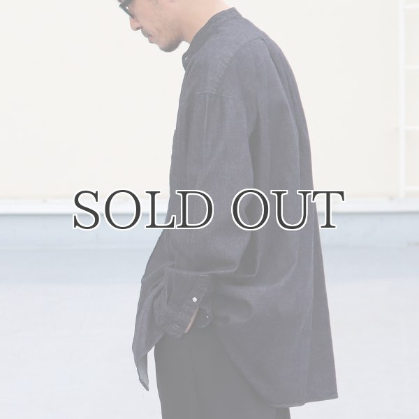 画像13: 「備中備後」 6オンス デニム バンドカラー ボクシーAライン 長袖シャツ【MADE IN JAPAN】『日本製』/ Upscape Audience (13)