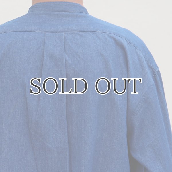 画像19: 「備中備後」 6オンス デニム バンドカラー ボクシーAライン 長袖シャツ【MADE IN JAPAN】『日本製』/ Upscape Audience (19)