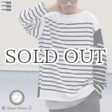 画像: 「尾州」12オンス パネルボーダー ボートネック ボクシーTシャツ【MADE IN JAPAN】『日本製』/ Upscape Audience