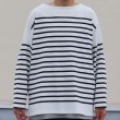 画像9: 「尾州」12オンス パネルボーダー ボートネック ボクシーTシャツ【MADE IN JAPAN】『日本製』/ Upscape Audience (9)