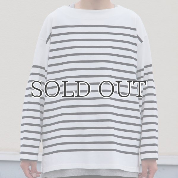 画像9: 「尾州」12オンス パネルボーダー ボートネック ボクシーTシャツ【MADE IN JAPAN】『日本製』/ Upscape Audience (9)