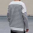 画像6: 「尾州」12オンス パネルボーダー ボートネック ボクシーTシャツ【MADE IN JAPAN】『日本製』/ Upscape Audience (6)