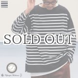 画像: 「尾州」12オンス パネルボーダー　ボートネック　ボクシーTシャツ【MADE IN JAPAN】『日本製』/ Upscape Audience