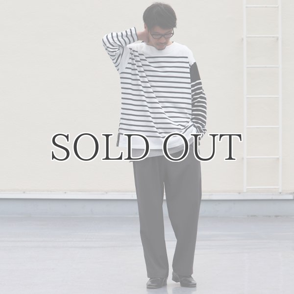 画像8: 「尾州」12オンス パネルボーダー ボートネック ボクシーTシャツ【MADE IN JAPAN】『日本製』/ Upscape Audience (8)