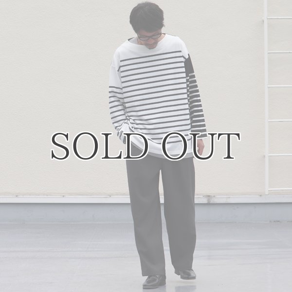 画像7: 「尾州」12オンス パネルボーダー ボートネック ボクシーTシャツ【MADE IN JAPAN】『日本製』/ Upscape Audience (7)