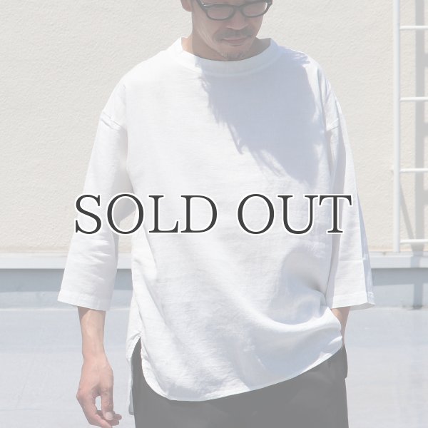 画像2: 綿麻ツイル ボトルネック サドルヘムラウンド7/SビックシャツTEE【MADE IN JAPAN】『日本製』/ Upscape Audience (2)