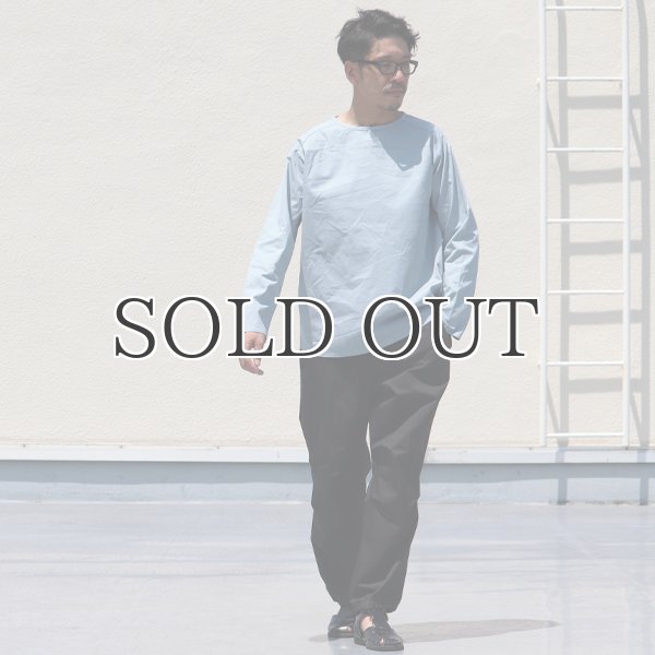 画像7: コットンギャバジンサドルショルダーヘムラウンドL/SシャツTEE【MADE IN JAPAN】『日本製』/ Upscape Audience (7)