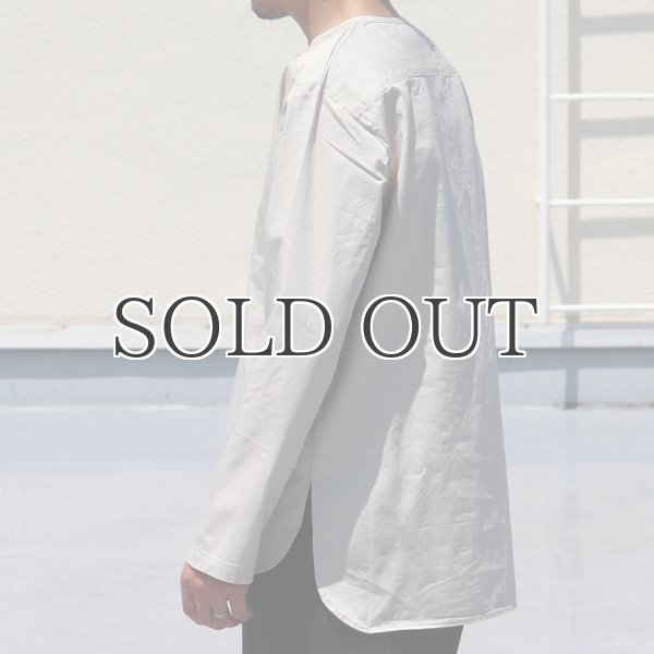 画像4: コットンギャバジンノーカラーP/O コンチョ釦L/SシャツTEE【MADE IN JAPAN】『日本製』/ Upscape Audience (4)