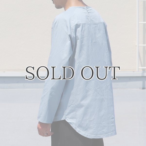 画像4: コットンギャバジンサドルショルダーヘムラウンドL/SシャツTEE【MADE IN JAPAN】『日本製』/ Upscape Audience (4)