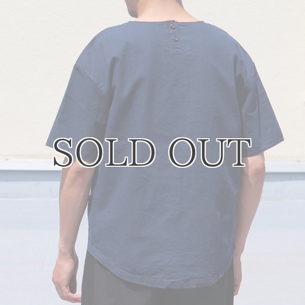 画像5: ソフトリネンコットンキャンバスドロップショルダーノーカラーシャツ5分袖【MADE IN JAPAN】 『日本製』/ Upscape Audience (5)