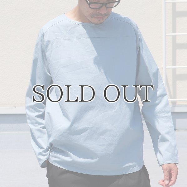 画像2: コットンギャバジンサドルショルダーヘムラウンドL/SシャツTEE【MADE IN JAPAN】『日本製』/ Upscape Audience (2)