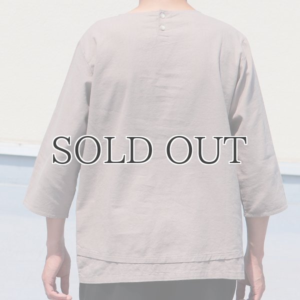 画像4: ソフトリネンコットンキャンバス 胸ポケ付 Wヘム 7/Sシャツ【MADE IN JAPAN】『日本製』/ Upscape Audience (4)