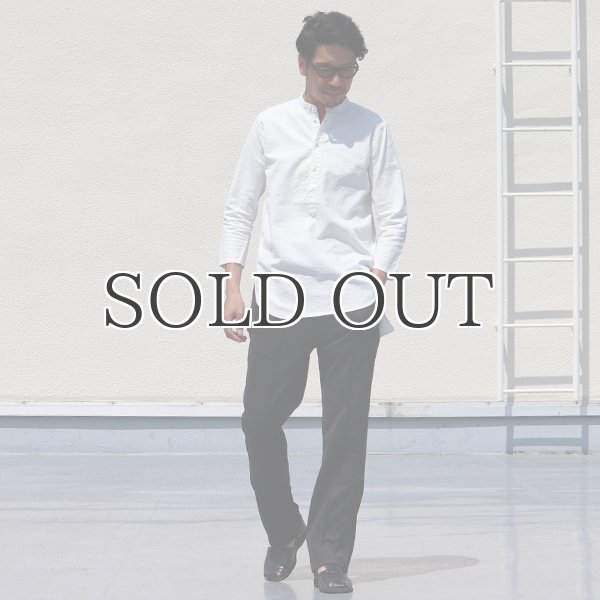 画像6: ソフトリネンキャンバスプルオーバーシャツバンドカラーオーバーサイズ9Sシャツ【MADE IN JAPAN】『日本製』/ Upscape Audience (6)