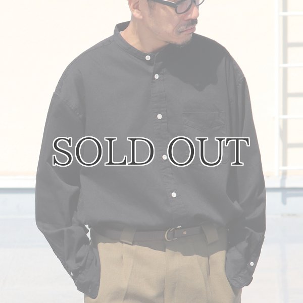 画像6: 「備中備後」 6オンス デニム バンドカラー ボクシーAライン 長袖シャツ【MADE IN JAPAN】『日本製』/ Upscape Audience (6)