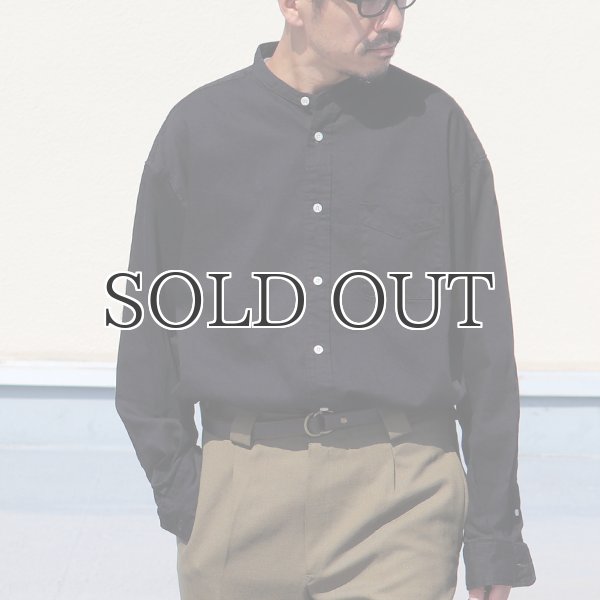 画像5: 「備中備後」 6オンス デニム バンドカラー ボクシーAライン 長袖シャツ【MADE IN JAPAN】『日本製』/ Upscape Audience (5)