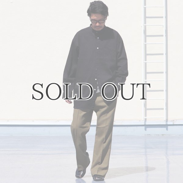 画像7: 「備中備後」 6オンス デニム バンドカラー ボクシーAライン 長袖シャツ【MADE IN JAPAN】『日本製』/ Upscape Audience (7)