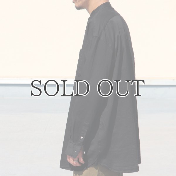 画像5: 「備中備後」 6オンス デニム バンドカラー ボクシーAライン 長袖シャツ【MADE IN JAPAN】『日本製』/ Upscape Audience (5)