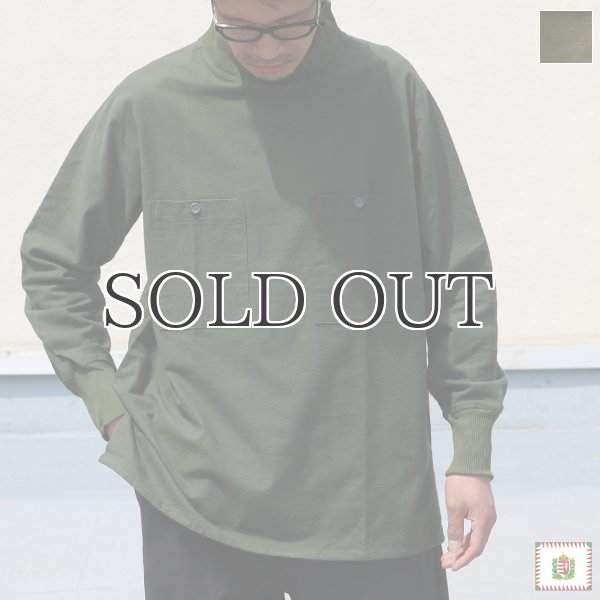 画像1: DEAD STOCK / Hungarian Army Flannel Mock Neck Square Shirts（ハンガリー軍フランネル モックネック スクエアシャツ） (1)