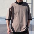 画像11: ハイゲージシャンブレー ダブルニット モックネック ハーフスリーブ リバーシブル Tシャツ【MADE IN JAPAN】『日本製』/ Upscape Audience (11)