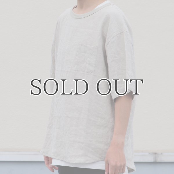 画像21: フレンチリネン グラスポケ付 ヘムラウンド ハーフスリーブ フハクシャツ【MADE IN JAPAN】『日本製』/ Upscape Audience (21)